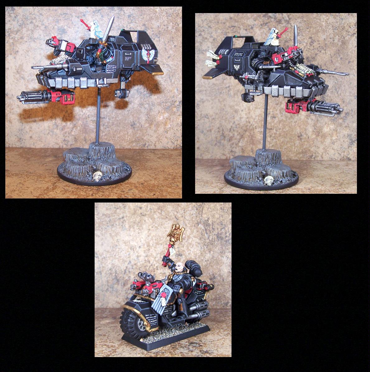 Warhammer 40k Dark Angels - Sammael + Land Speeders Peints Et Aimantés